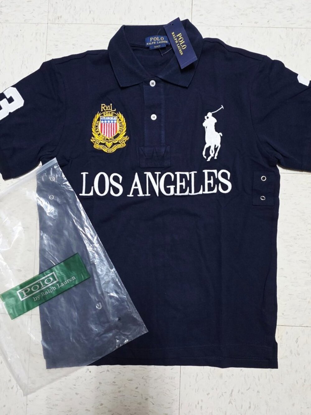 Navy Los Angeles City Ralph Lauren Polo Size M Chief Keef Polo